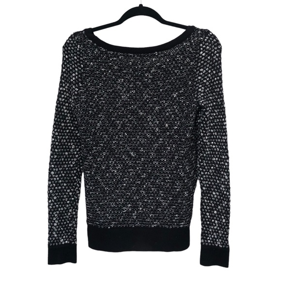 Ann Taylor Loft Open Weave Black White Sweater size XS - Picture 4 of 6